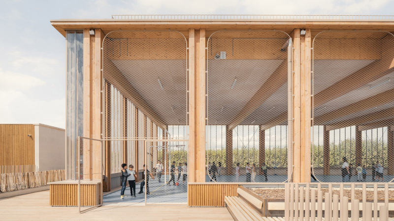 Новая школа в парижском пригороде Трембле-ан-Франс, Франция