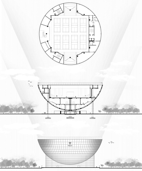 Новый Центр для игры в бадминтон в форме волана, Индия